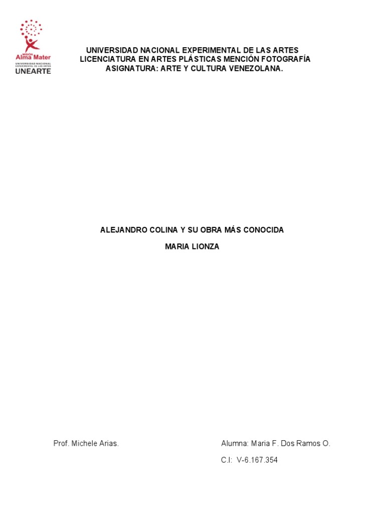 Alejandro Colina y Su Obra Más Conocida Maria Lionza | PDF | Escultura