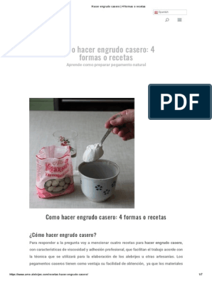 Hacer Engrudo Casero - 4 Formas o Recetas | PDF | Naturaleza