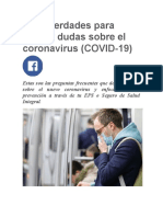 Siete Verdades para Aclarar Dudas Sobre El Coronavirus