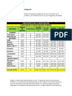 Presupuesto de La Investigación