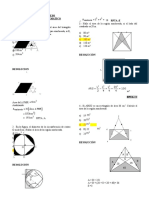 Examen de proceso de razonamiento matemático: resolución de áreas sombreadas