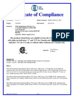 Certificate of Compliance for WEG Motors