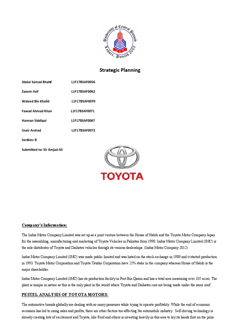 PESTEL Analysis PDF Toyota Hybrid Electric Vehicle