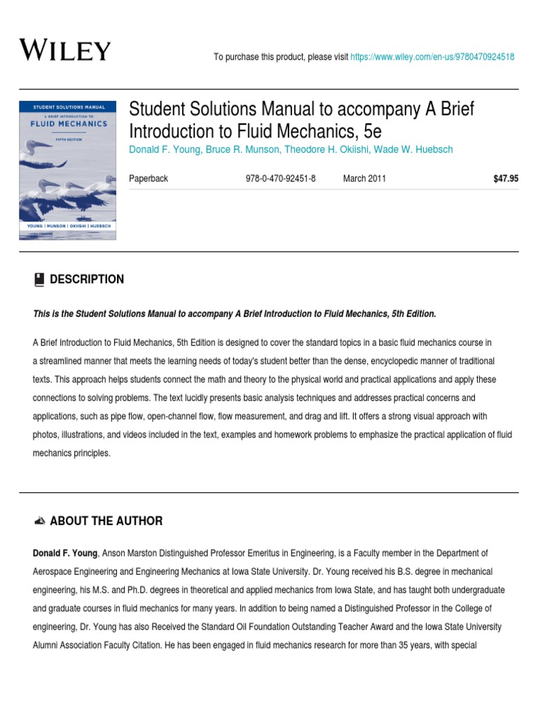 Wiley Student Solutions Manual To A Brief Introduction To