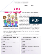 What Is The Family Doing?: Read The Following Text Carefully