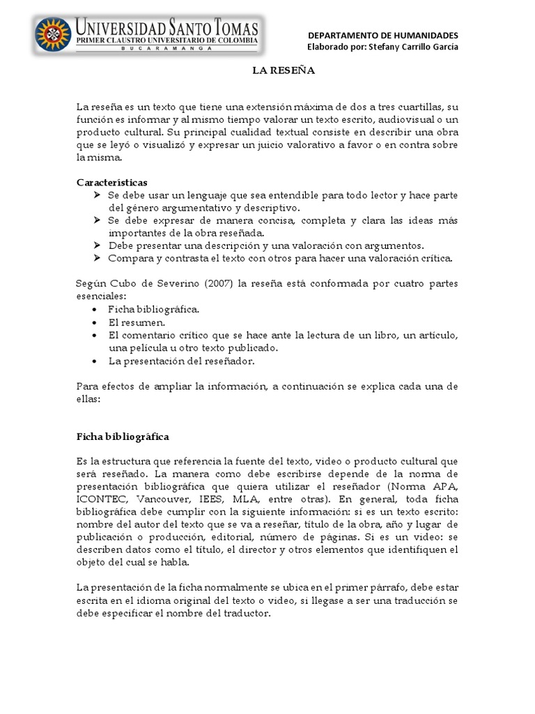1.la Reseña y Ejemplo de Reseña | PDF | Certeza | Fe