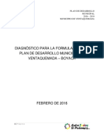 Diagnóstico para La Formulación Del Plan de Desarrollo Municipal de Ventaquemada - Boyacá