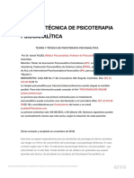 TEORÍA Y TÉCNICA DE PSICOTERAPIA PSICOANALÍTICA - Dr. Ismail YILDIZ