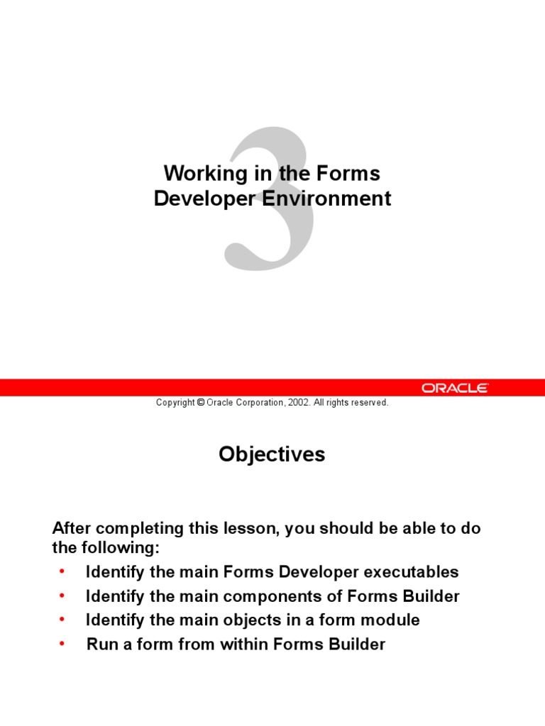 Working in The Forms Developer Environment | PDF | Databases | Data ...