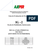 Guía de evaluación de personal técnico con escala de habilidades intelectuales