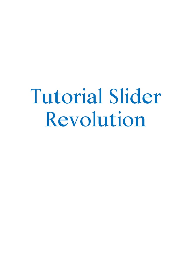 Tutorial de Slider Revolution en WordPress | PDF | Hipertexto | Internet