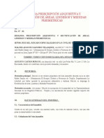 Demanda Prescripción Adquisitiva y Rectificación de Áreas