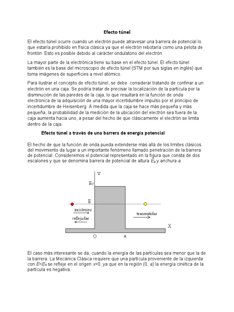 Efecto Túnel PDF Túnel cuántico Electrón