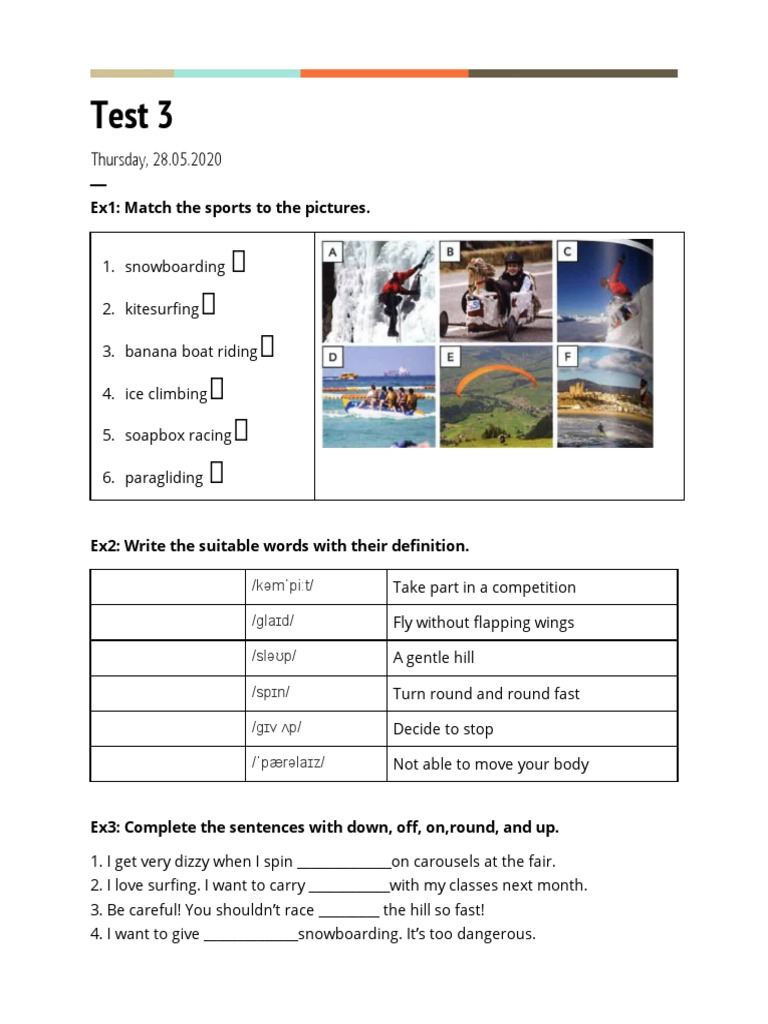 Test 3: Thursday, 28.05.2020 | PDF