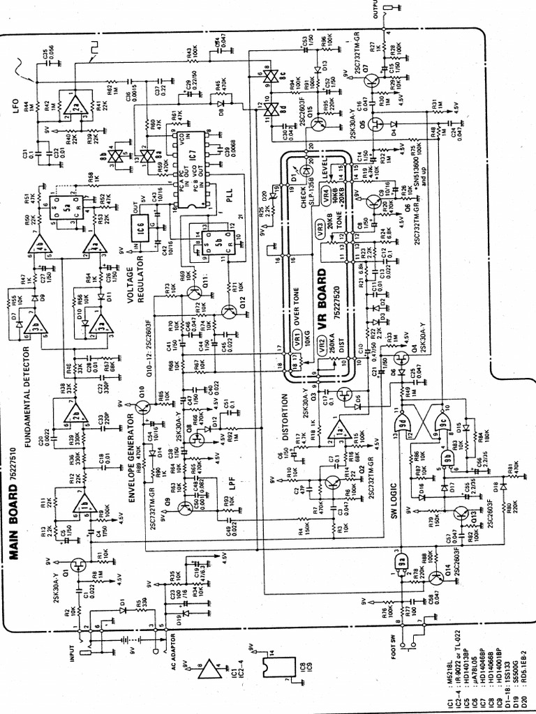 Boss DF 2 Super Feedbacker Distortion Pedal Schematic | PDF