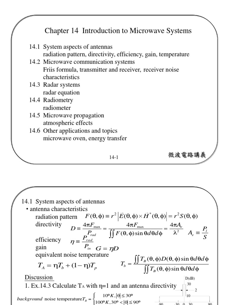 Introduction To Microwave Systems Notes PDF | PDF | Microwave ...