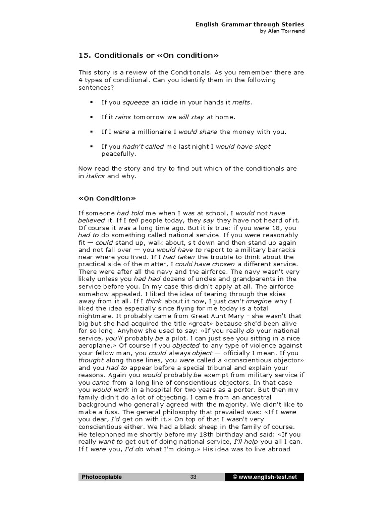 Conditionals - Review - English-Grammar-Through-Stories | PDF | History ...