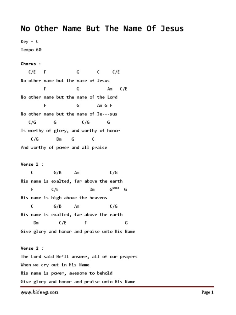 No Other Name But The Name of Jesus PDF | PDF | Language Arts 