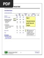 Income Statement Projections: Step 2: Calculate Historical Growth Rates and Margins