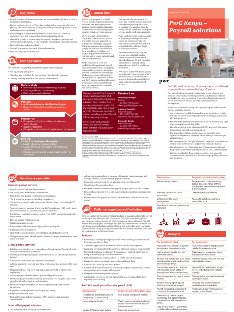 PWC Kenya - Payroll Solutions: Our Focus About PWC | PDF ...