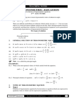 TEACHING NOTES ON SOLVING TRIGONOMETRIC EQUATIONS