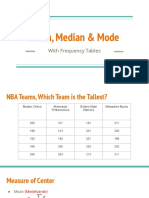 Which Team Is Tallest Mean Median Mode