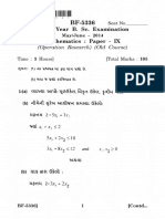 Third Year B. Sc. Examination MayJune - 2014 Mathematics Paper - IX (Operation Research) (Old Co