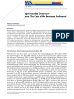 Institutionalizing Representative Democracy in The European Union: The Case of The European Parliament