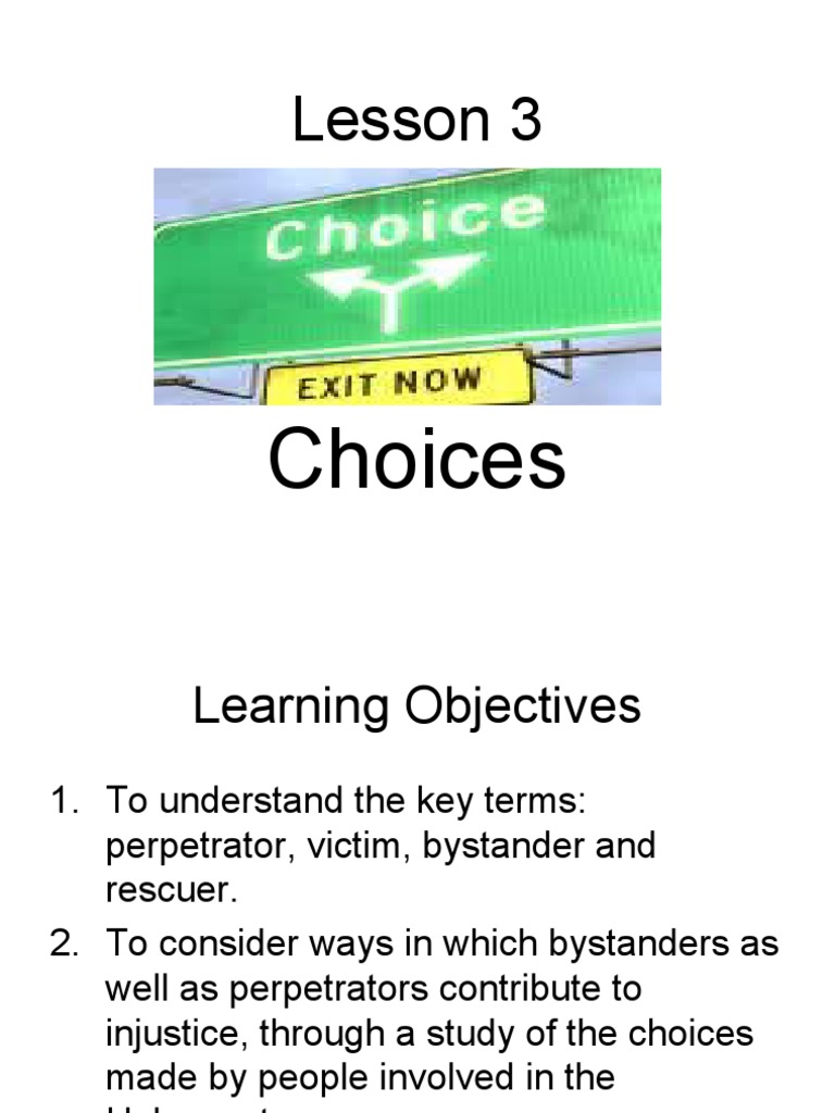 Lesson 3 Choices | PDF | The Holocaust | Nazi Germany