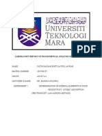 Laboratory Report of Instrumental Analysis of Food (FST 606)