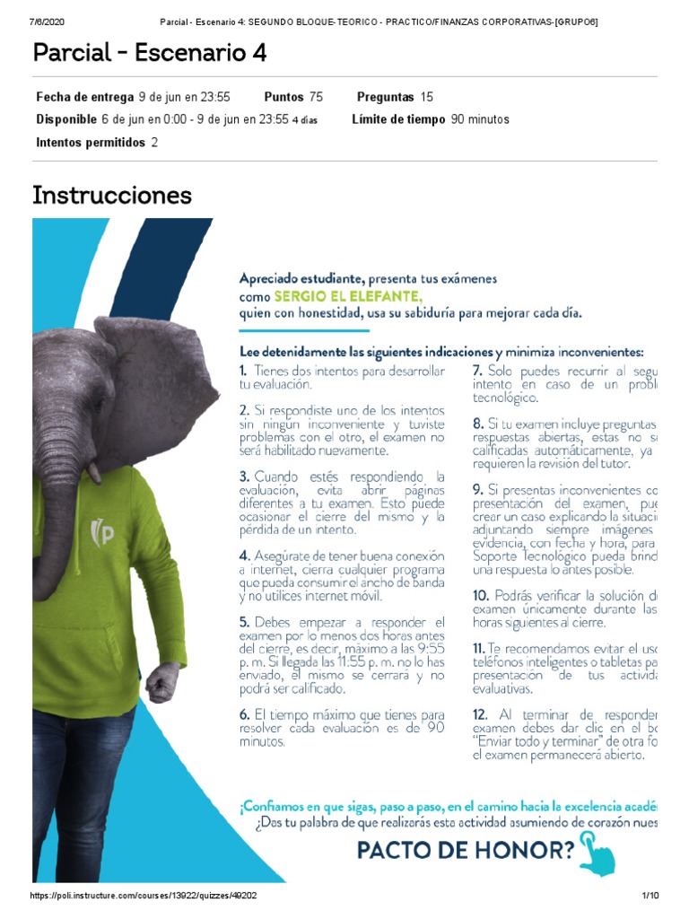 Examen de Finanzas Corporativas 2020 | PDF | Compartir (Finanzas ...