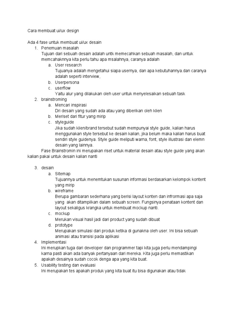 Cara Membuat Ui - Ux Design | PDF