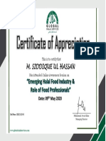 Certificate of Appreciation: M. Siddique Ul Hassan