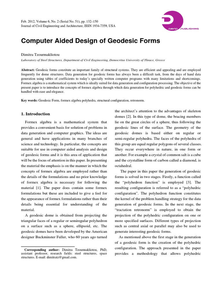 Computer Aided Design of Geodesic Forms | PDF | Tetrahedron | Convex ...