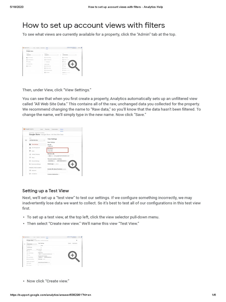 How To Set Up Account Views With Filters - Analytics Help | PDF ...