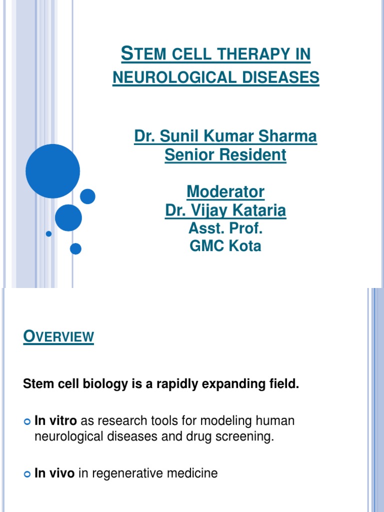 Stem Cell Therapy for Neurological Diseases | PDF | Cell Potency | Stem ...