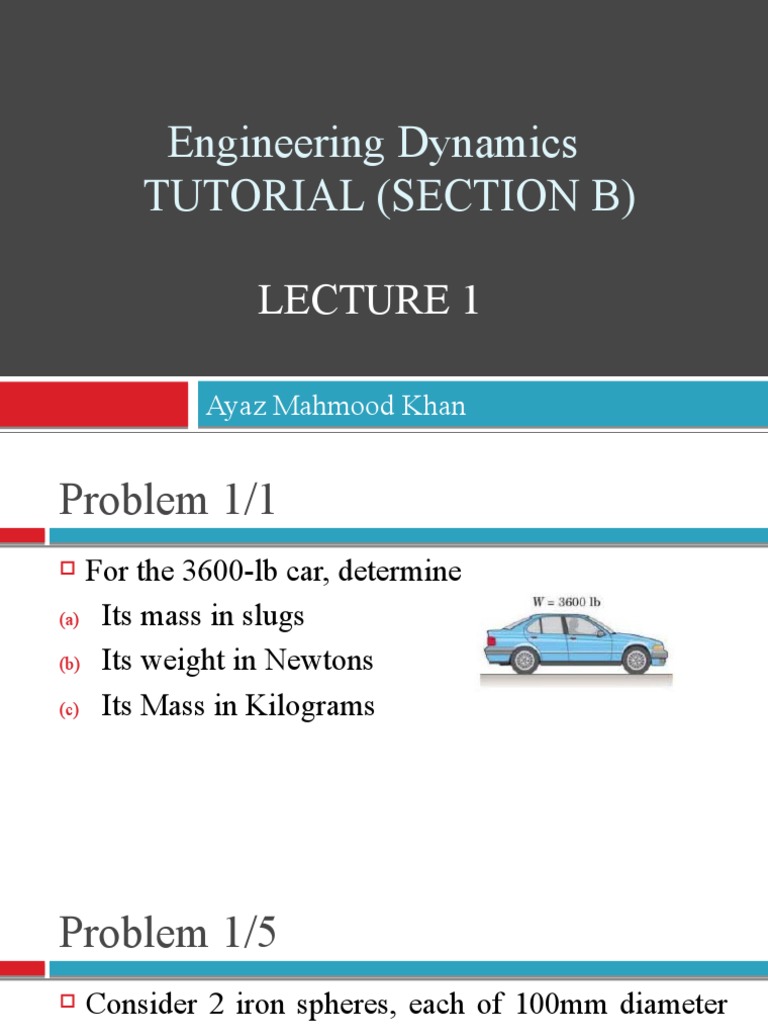 Engineering Dynamics Tutorial Problems | PDF