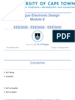 Analogue Electronic Design Module E EEE2039 / EEE2026 / EEE2042