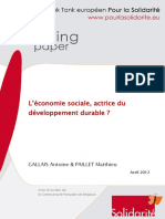 L'économie Sociale, Actrice Du Développement Durable ?: GALLAIS Antoine & PAILLET Matthieu