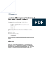 Analysis of Perception of Customers of Bata India Limited Products - SpringerLink