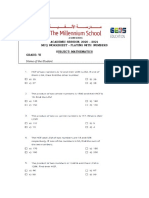 ACADEMIC SESSION, 2020 - 2021 MCQ Worksheet - Playing With Numbers Subject: Mathematics Grade: Vi