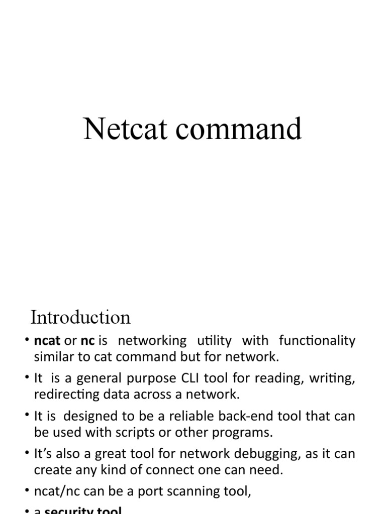 Netcat Command PDF Port Networking) Protocols