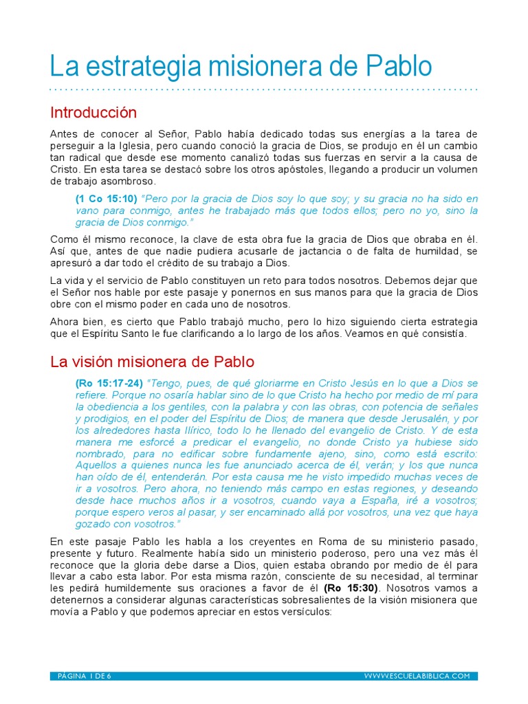 Estrategia Misionera de Pablo para Niños | PDF | Pablo el apóstol | Judios