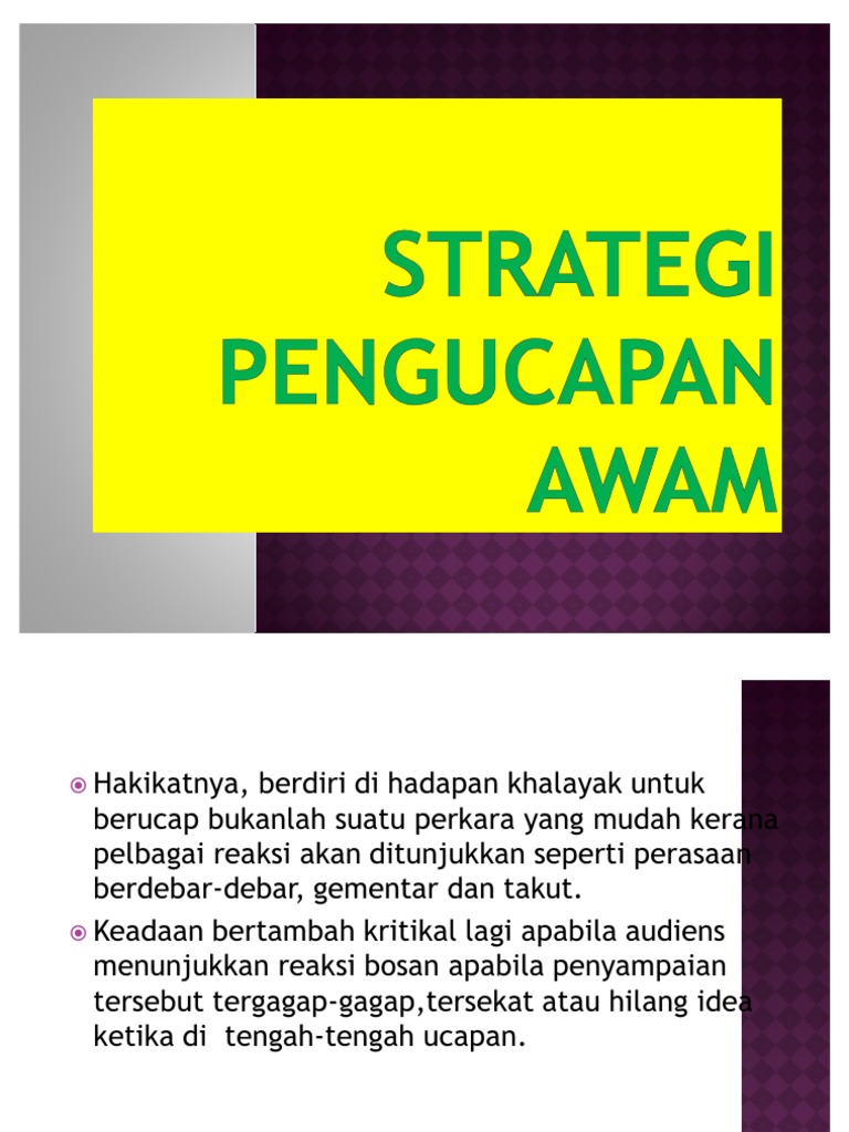 Pembentangan Bm Kont Strategi Pengucapan Awam Pdf