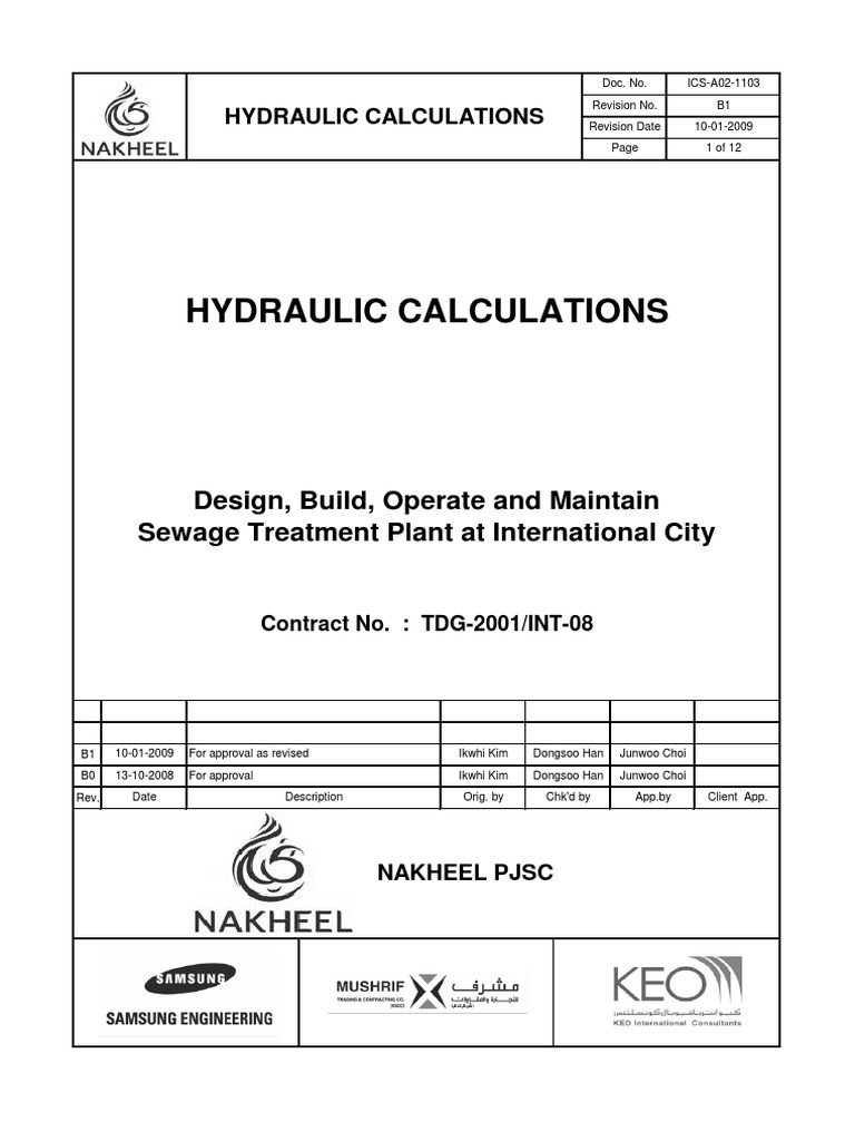 ICSA021103 (B1) Hydraulic Calculations (090110) PDF Fluid