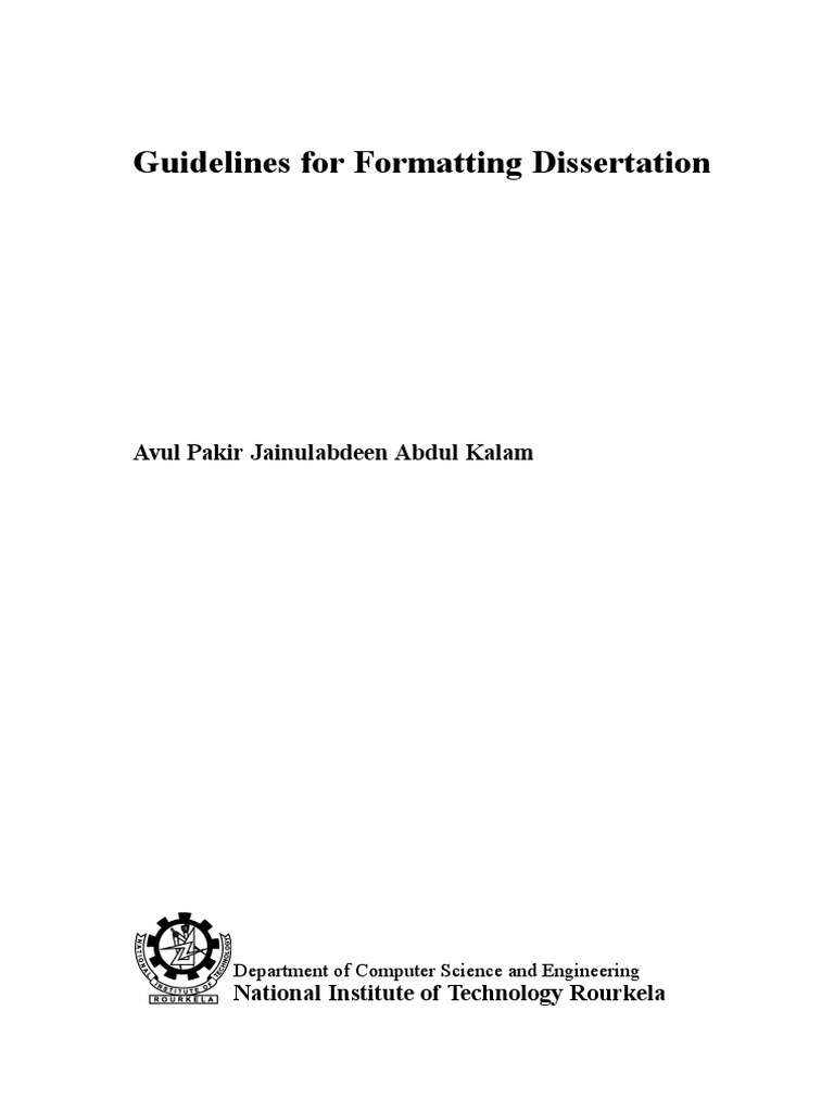 Dissertation Formatting Guidelines | PDF | Thesis | International ...