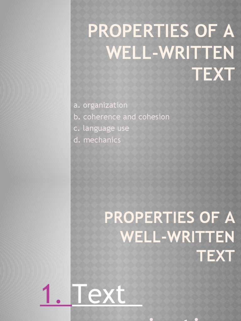 Properties of A WellWritten Text PDF Comma Letter Case