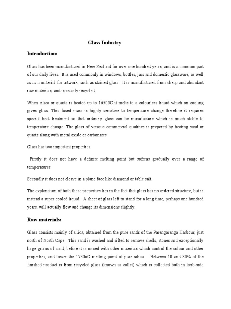 Glass Industry Pdf Glasses Silicon Dioxide