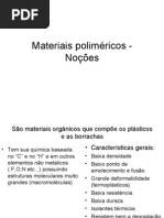 Materiais poliméricos - Noções