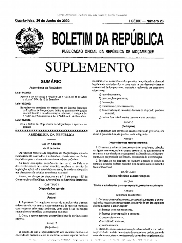 Lei N.º 15-2002, de 26 de Junho | PDF